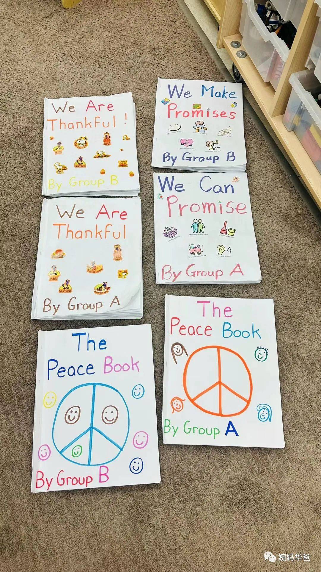 婉妈｜我在加拿大小学实习，带孩子们手绘创作自己的“感恩，承诺，和平” 班级书。